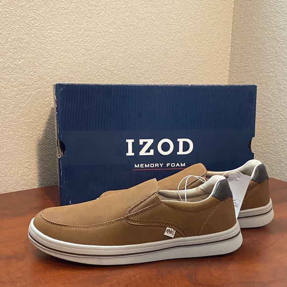 (CLEAR OUT PRICE!!!)IZOD Men's Barlow Casual Slip On Memory Foam Shoes ~ Brown - Picture 4 of 7